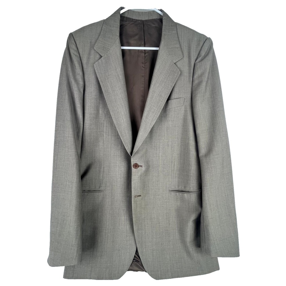 Paolo Vista Ermenegildo Zegna Blazer Men 42L Gray Wool 2-Button Sport Coat Italy